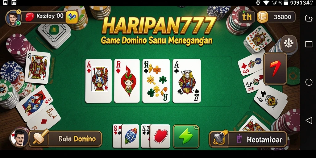Tampilan antarmuka permainan Domino HARAPAN777 yang menarik.