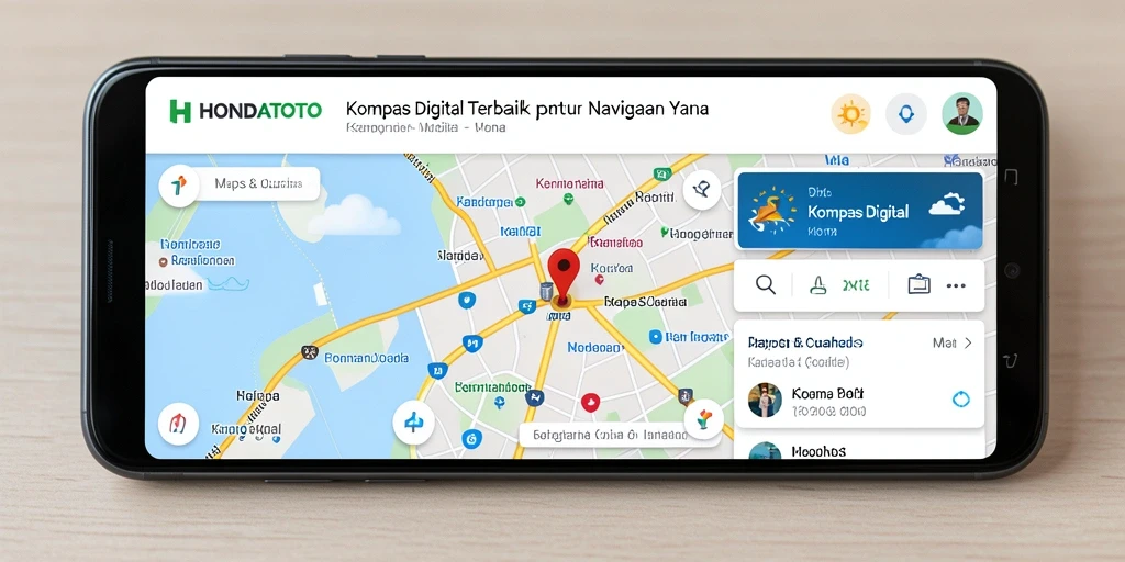 Antarmuka kompas digital HONDATOTO yang intuitif dan fungsional.
