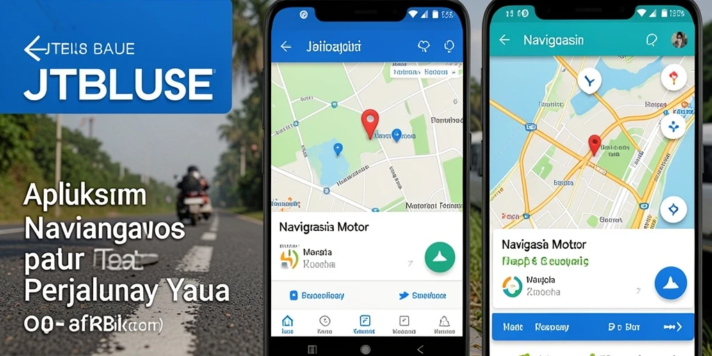 Antarmuka JTBLUE menampilkan navigasi motor yang jelas dan informatif.