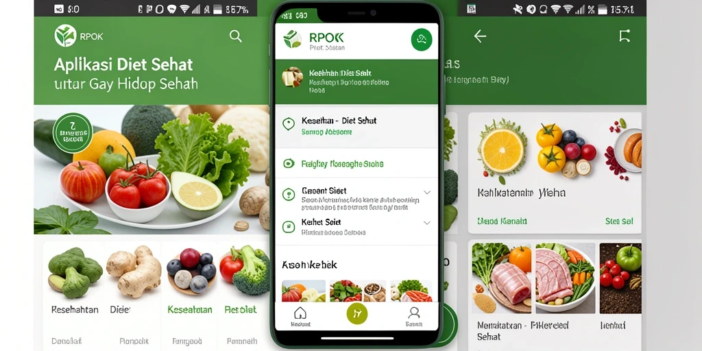 Antarmuka RPOK yang menarik dan mudah digunakan untuk diet sehat.
